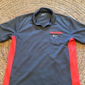 Nike Black and Red Performance Polo Shirt